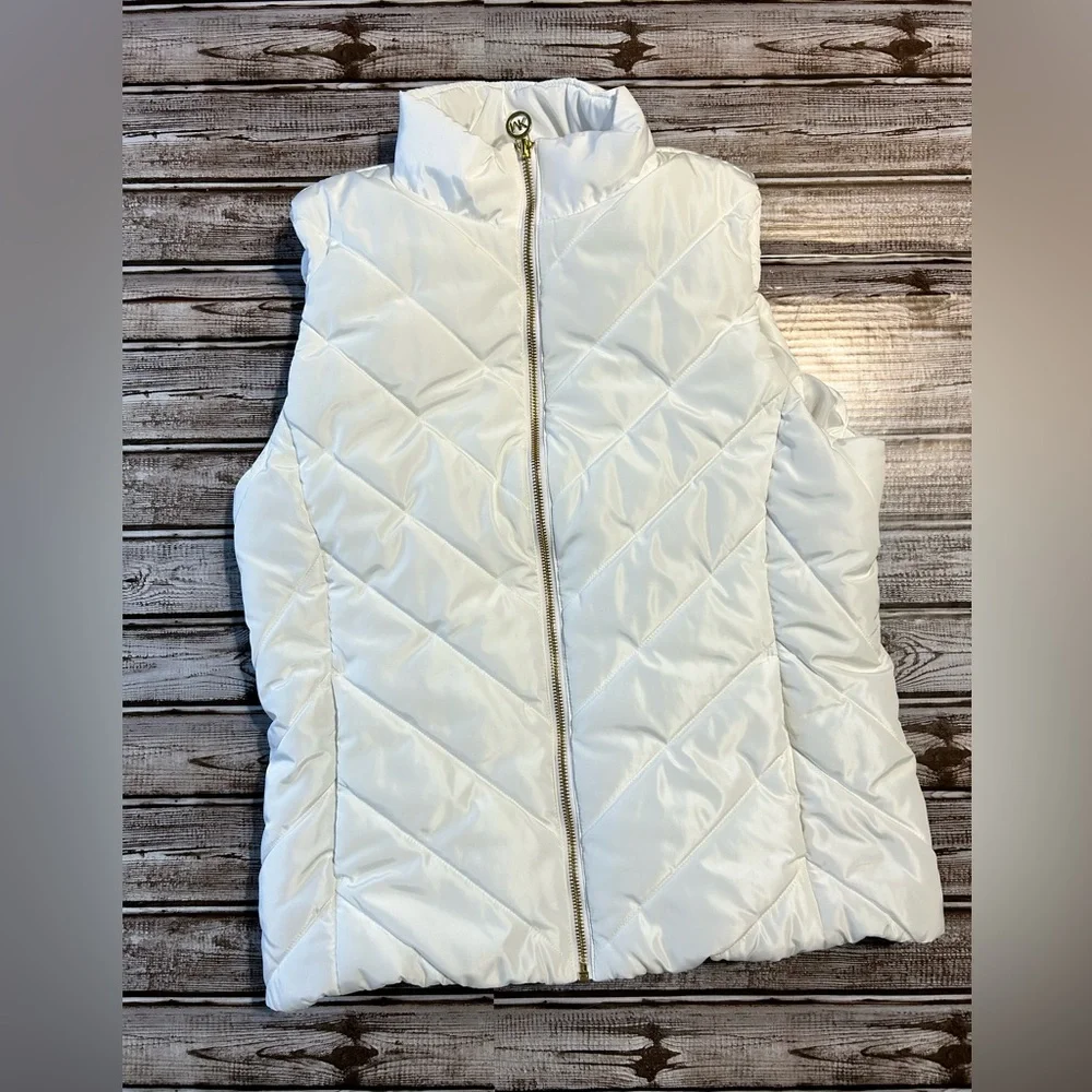 Michael Kors White Quilted Vest